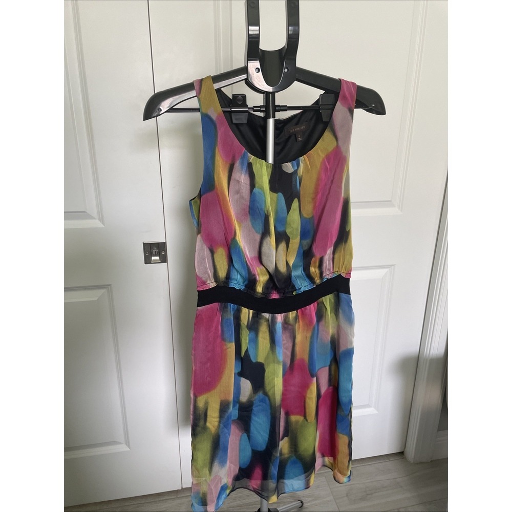 The Limited Womens‎ Abstract Watercolor Print Sleeveless Dress Multicolor Size M
